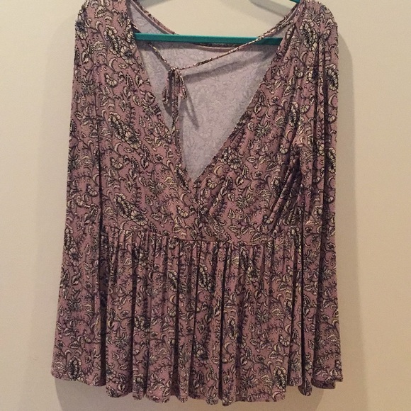 Purple paisley long sleeve flowy top - Picture 4 of 4